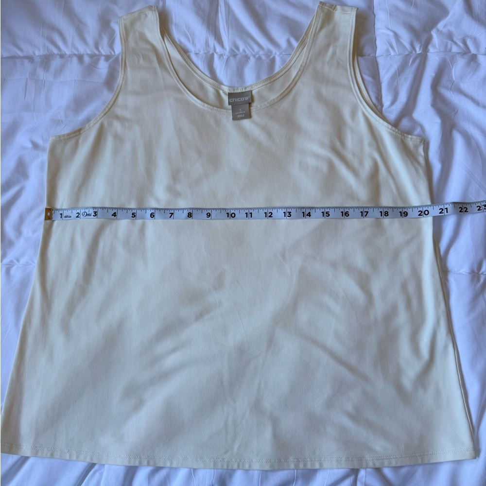 Chico's Ivory Sleeveless Scoop Neck Tank Top Women's Size XL (Chicos Size 3) - Picture 3 of 5